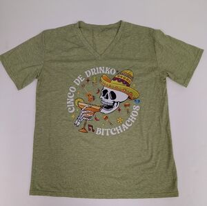 Cinco De Mayo Drinking Graphic T-shirt Women's Medium